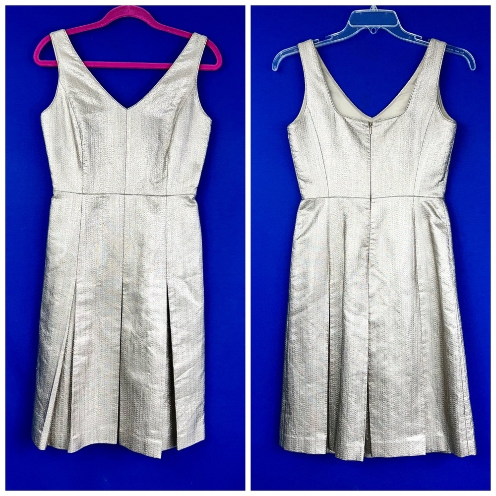 👗🔱|•LAFAYETTE 148 NEW YORK•| Lois Ceremonial Metallic Sleeveless A-Line Dr… - Picture 2 of 15